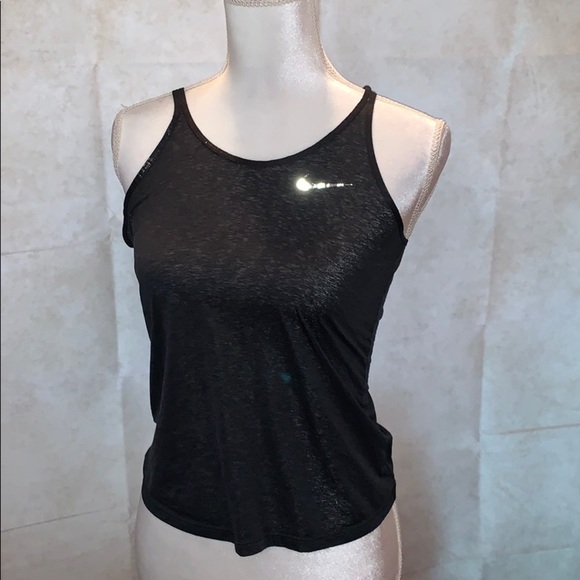 Nike Active Fit Dri Tank Black w/Reflective Swoosh - Picture 1 of 7